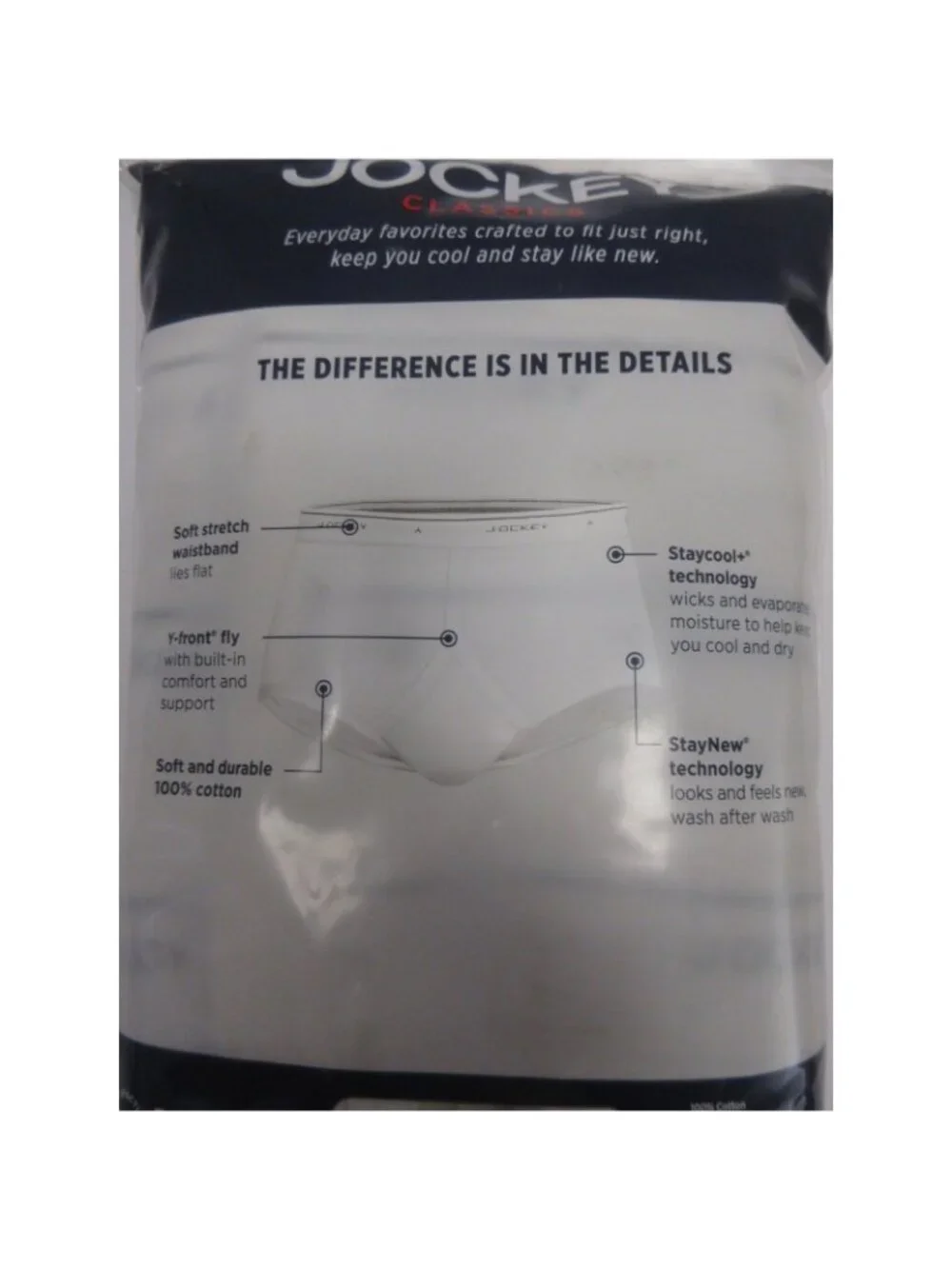 Jockey Underwear 44 4 Pack Full Rise Briefs Comfort Classic Cotton NEW